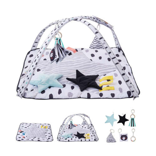 VEVOR Baby Play Gym Mat Tummy Time Activity Mat with 6 Sensory Toys 34.4" x 34.4"