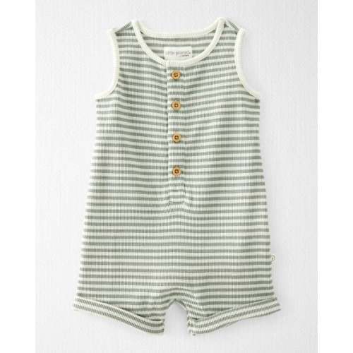 Baby Organic Cotton Waffle Knit Romper in Stripes - Little Planet | Carter's