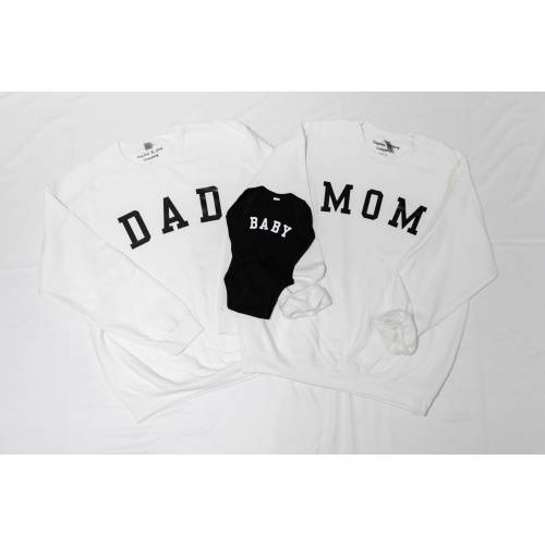 Mom Dad Baby Matching Outfits | Family Matching Outfits | Mom Dad Baby Crewneck | Mom Dad Baby Gifts | Maternity Photoshoot Outfit