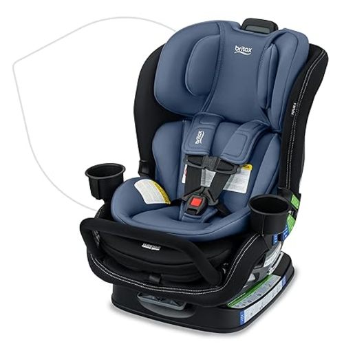 Britax Poplar S Convertible Car Seat, 2-in-1 Car Seat Extended Rear Facing, 17” Slim Car Seat Design with Fast & Easy ClickTight Installation, Anti-Rebound Bar & SafeWash Fabrics — Cowmooflage