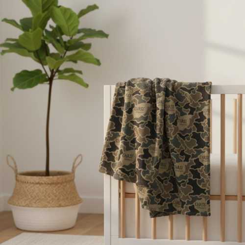 Personalized Hunting Camo Baby Blanket Custom Minky Name Blanket