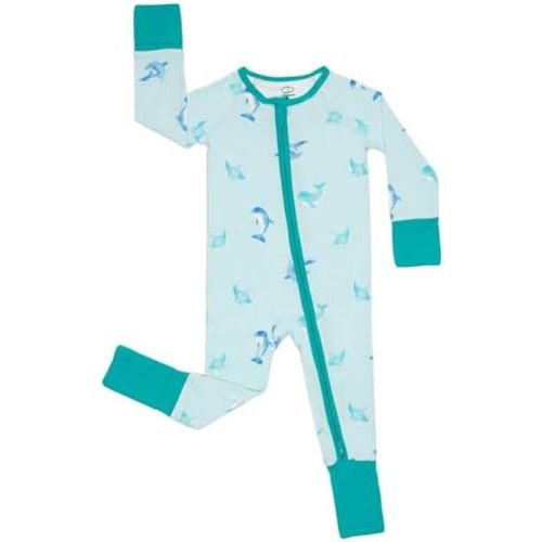 LittleHippo 2-Way Zipper Onesie Romper, Soft Spandex & Viscose from Bamboo One Piece Pajamas, Newborn, Baby Boys & Girls