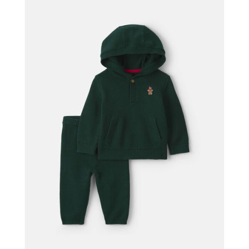 Baby Boy 2-Piece Gingerbread Long-Sleeve Top & Pant Set - Green | Carter's