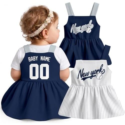 KREDE Baby Girl Clothes Custom Baby Strap Dress with Number Name for Baby Girl Gifts