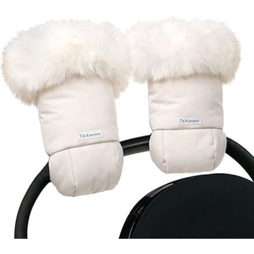 7AM Enfant Stroller Warmmuffs Gloves - Anti-Freeze Stroller Mittens for Handlebars, Water Repellent Hand Warmer Muff for Cold Weather, Plush Lined Stroller Warmmuffs | Winter Stroller Accessories