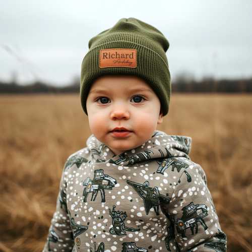Personalized Infant & Toddler Custom Engraved Winter Hat Personalized Name Beanie Boys And Girls