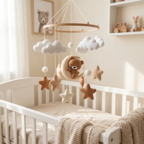 Brown Teddy Nursery Mobile - Timber Tinkers – Tinker Gifts