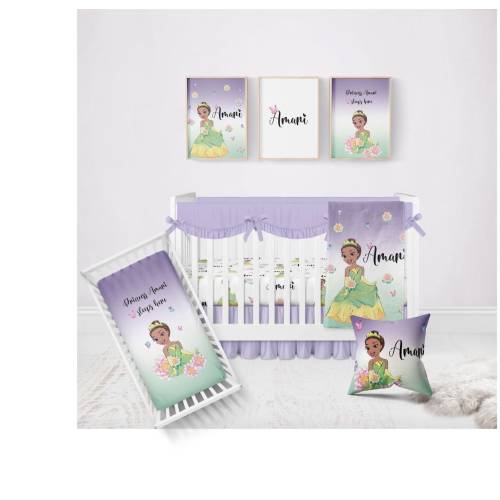 Personalized Princess Crib Bedding Set: Baby Girl Nursery Decor