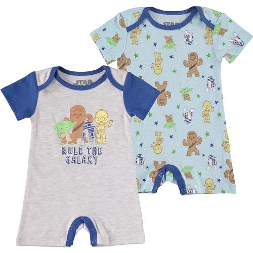 STAR WARS Newborn Baby Boys Infants Snap Suit Rompers 2 Pack