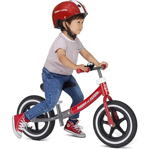 Radio Flyer Air Ride Balance Bike, For Kids Ages 1.5-5, Red, Foot Rest