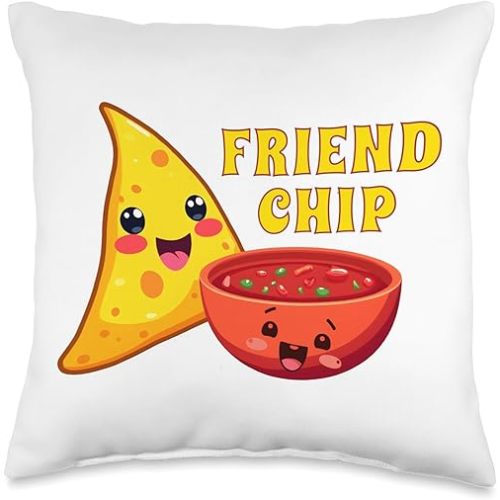 Chips and Salsa FRIEND-CHIP, FRIENDSHIP Pun, Funny Throw Pillow