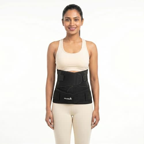 AfterBloom Postpartum Belly Band - 3 in 1 Postpartum Belly Belt for Postpartum Women - Adjustable Recovery Belly/Waist/Pelvis Belt - Breathable Fabric Abdominal Support Back Pain Relief Band (Large)