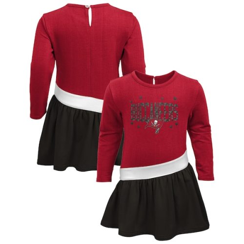 Tampa Bay Buccaneers Girls Infant Heart to Heart Jersey Tri-Blend Dress - Red/Pewter