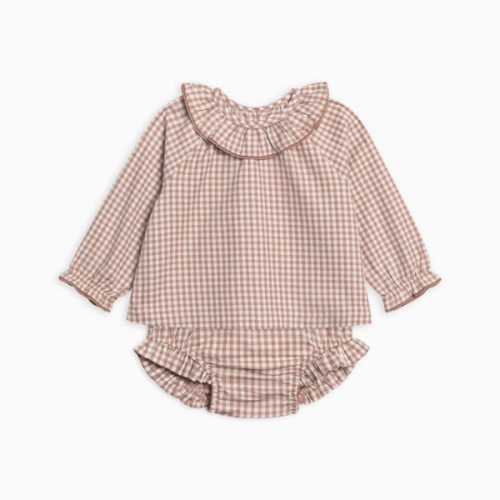 Dorothy Poplin Ruffle Collar Shirt and Bloomer Set