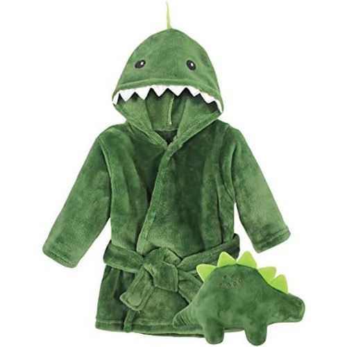 Hudson Baby unisex-baby Plush Bathrobe and Toy Set
