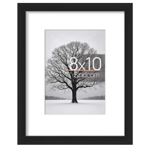 Sindcom 8 x 10 Picture Frame , Black , Gallery Wall Frame , Display Pictures 5x7 with Mat or 8 x 10 Without Mat, Photo Frames