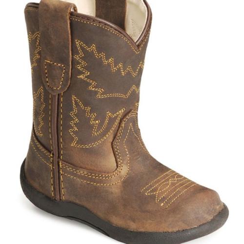 Old West Toddler Boys' Crazy Horse Boots - Round Toe