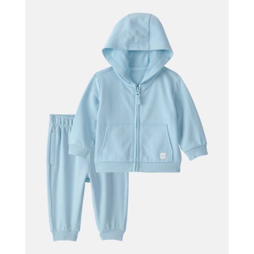 Baby Boy 2-Piece French Terry Hoodie & Pant Set - Blue | Carter's