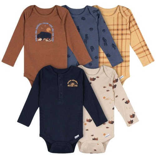 5-Pack Baby Boys Buffalo Long Sleeve Bodysuits – Gerber Childrenswear