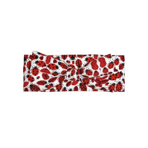 MJHKXLJ Ladybugs Pattern Infinite Speckled Picture Baby Bow Headband Stretchy and Soft for Newborns, Infants, Toddlers, and Kids Girls