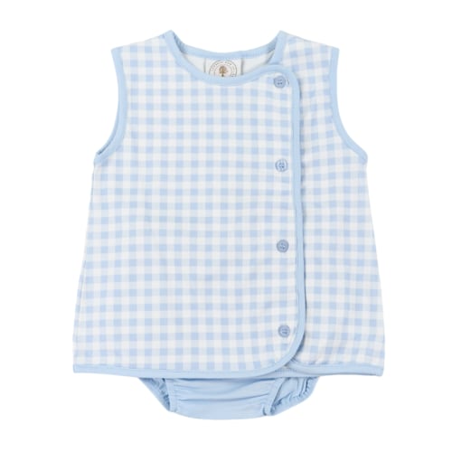 Blue Gingham Knit Baby Boy Diaper Set | Classic Cypress Row Style – Madison-Drake Children's Boutique