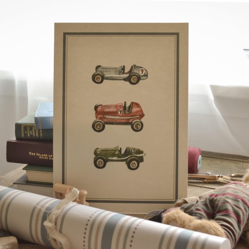 Vintage Toy Car Watercolor Nursery Art Print