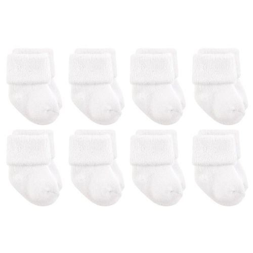 Luvable Friends Basics Infant Baby Cozy Terry Socks 8-Pack, Cloud Nine, 6-12 Months