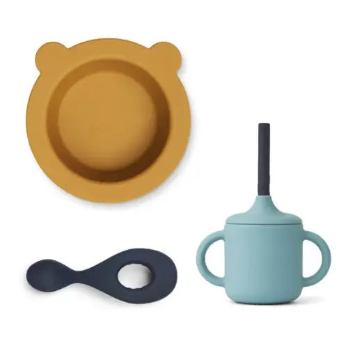 Liewood - Kali Tableware Set - 3 Pieces - Blue | Smallable