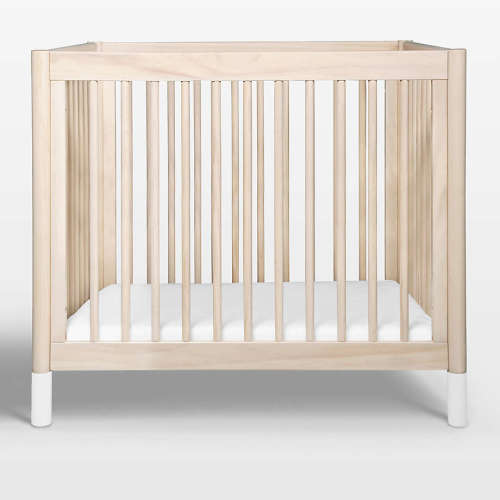 Babyletto Gelato White & Washed Natural Wood 4-in-1 Convertible Mini Baby Crib