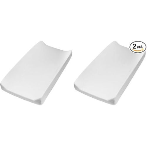 HonestBaby Unisex Baby Organic Cotton Changing Pad Cover and Toddler Sleepers, Bright White, One Size US (Pack of 2)