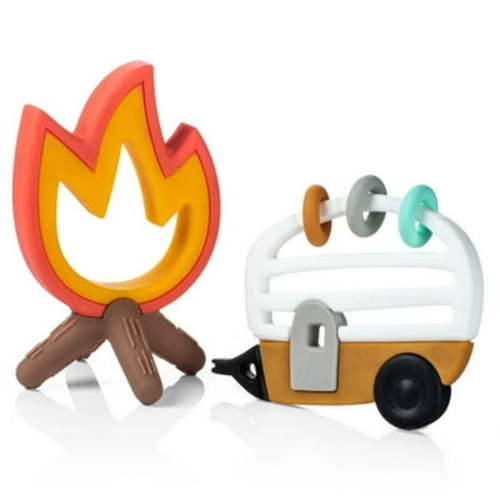 Lucy Darling Little Camper Baby Teether Set 100% Non-Toxic Silicone, Ages 0-12 Months