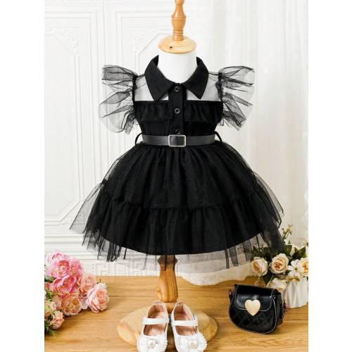 Baby Girl Gothic Style Mesh Dress