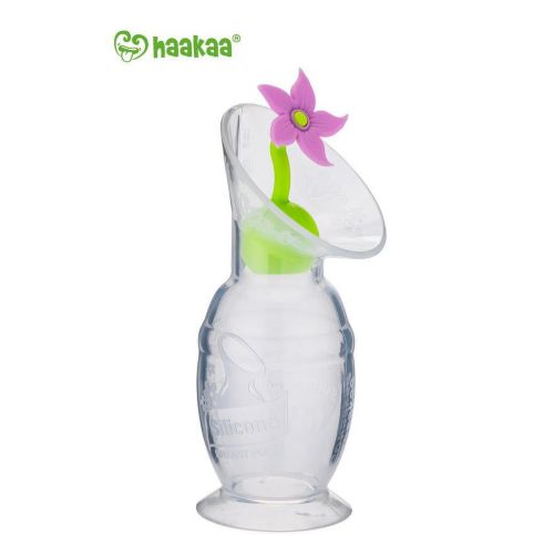 Haakaa Gen 2 Silicone Breast Pump with Suction Base and Purple Stopper 4 oz