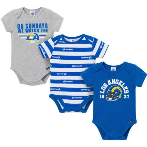 3-Pack Baby Boys Los Angeles Rams Short Sleeve Bodysuits