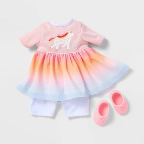14" Unicorn Tutu Baby Doll Outfit - Gigglescape™