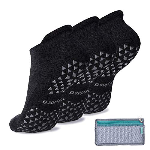Hylaea Unisex Non Slip Socks with Grip for Yoga, Hospital, Pilates, Barre | Ankle, Cushioned