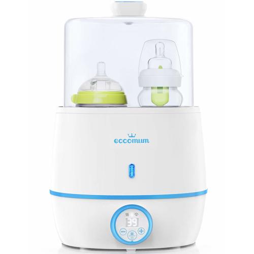 Baby Bottle Warmer & Bottle Sterilizer, Eccomum 6-in-1 Double Bottle Warmer for Breast Milk with LCD Display Accurate Temperature Control, Constant Mode, Fit All Baby Bottles