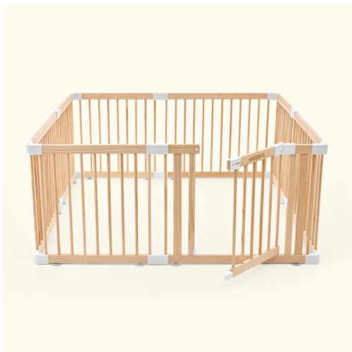 HARPPA Grovi Wooden Baby Gate Playpen | Non-Toxic Foldable DIY Adjustable Play Yard for Infants & Toddlers – Natural Finish Baby Fence for Small & Large Spaces
