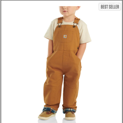 Kids' Canvas Bib Overall Flannel-Lined (Baby/Toddler) | Toddler Girl Outerwear (2T - 4T) | Carhartt