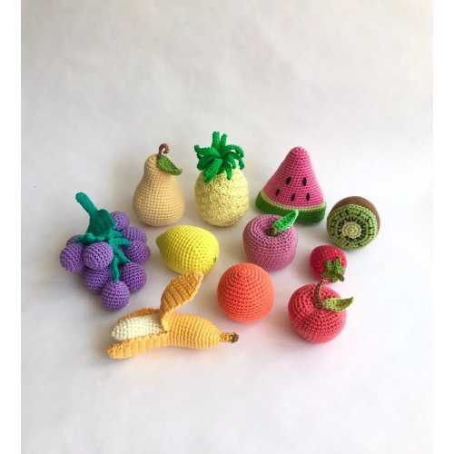 Crochet food fruit Kindergarten pretend play kitchen Sensory play toddler toys preschool curriculum Kitchen and fake food