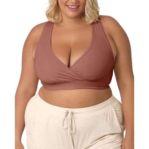 Kindred Bravely French Terry Nursing Bra for Breastfeeding and Sleep, Racerback Crossover, Soft and Stretchy Maternity Bra