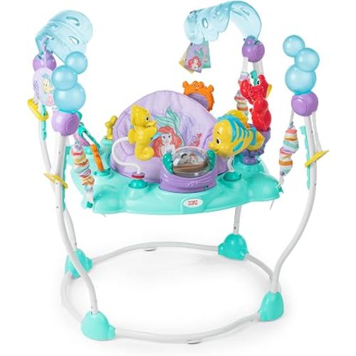 Bright Starts Disney The Little Mermaid Sea of Activities Baby Activity Jumper with Interactive Toys, Lights & Music with Disney Princess Ariel, 6-12 Months (Blue)