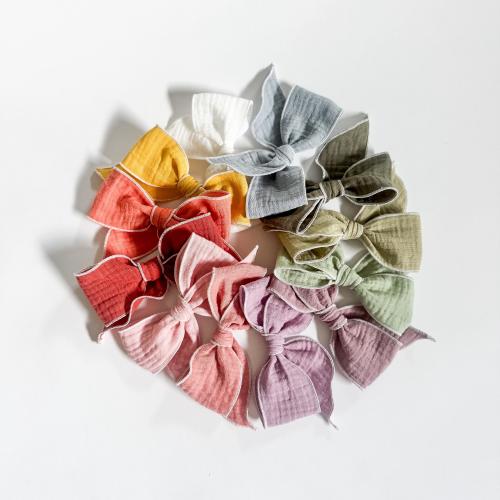Muslin Baby Hair Bow | Handmade Double Gauze | Toddler or Baby Girl Gift | Neutral Baby Accessories