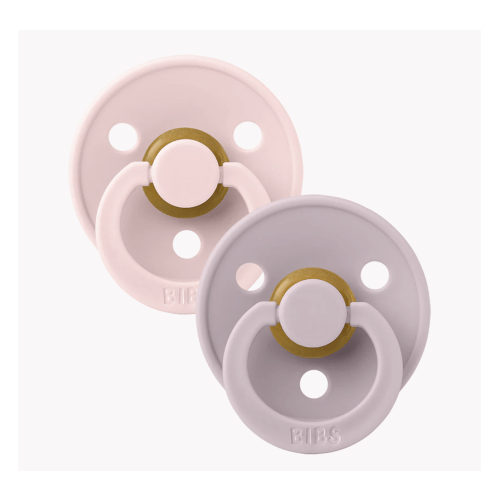 BIBS Colour 2 Pack Round Latex Pacifier - Blossom/Dusky Lilac – Bibsworld store US