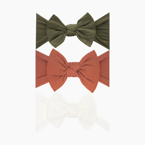 Baby Bling Classic Knot Headband Set (3 pack) - Army Green, Clay, And Ivory