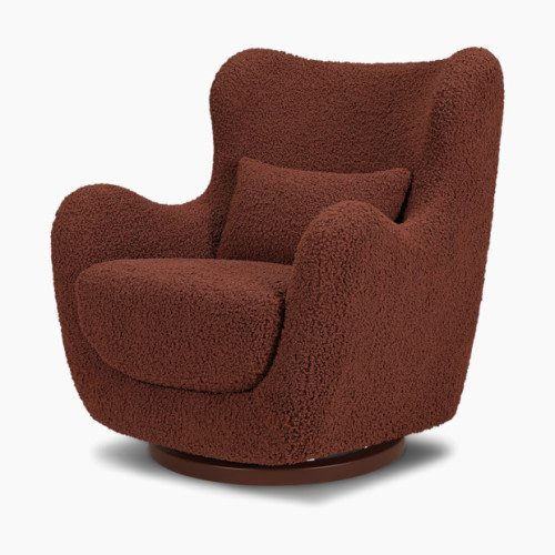 Nursery Works Solstice Swivel Glider - Rouge Teddy Loop With Rouge Wood Base