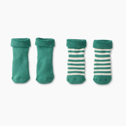 Hanna Andersson 2-Pack Baby Socks - Soft Sage, 0-6 Months