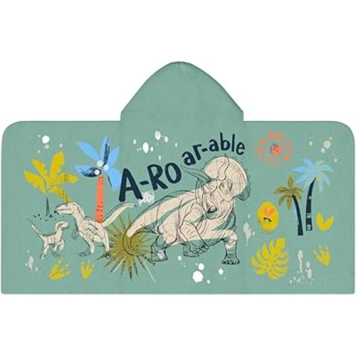 Franco Jurassic World Kids Super Soft Bath/Pool/Beach Soft Cotton Terry Hooded Towel Wrap, 24 in x 50 in, (Officially Licensed Product)