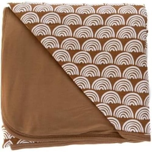 Little Sleepies Cloud Blanket, Soft Viscose from Bamboo Toddler & Baby Blanket for Boys & Girls, Lightweight, Perfect for Hot Sleepers, 50" x 50", Large (Rust Rainbows)