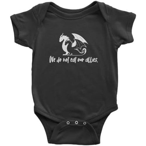 The Pxv We Do Not Eat Our Allies Fourth Wing Basgiath Infant One-Piece Bodysuit, Soft Cotton